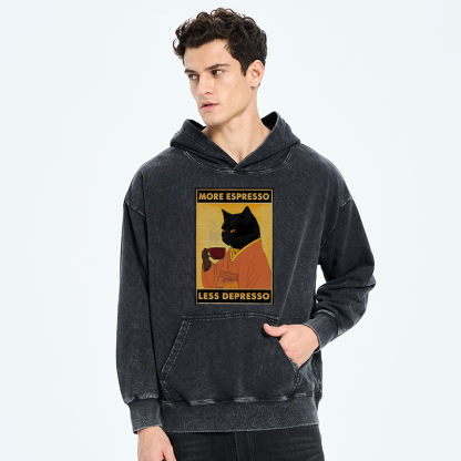 Tokyo-Tiger Increase Espresso Decrease Distress Washed Hoodie