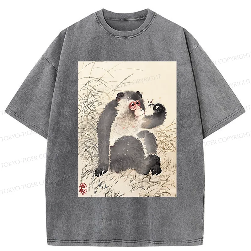 Tokyo-Tiger Vintage Japanese Macaque Washed T-Shirt