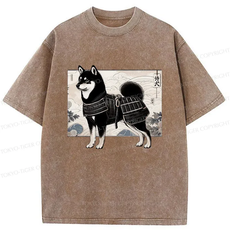 Tokyo-Tiger Cute Japanese Shiba Inu Washed T-Shirt