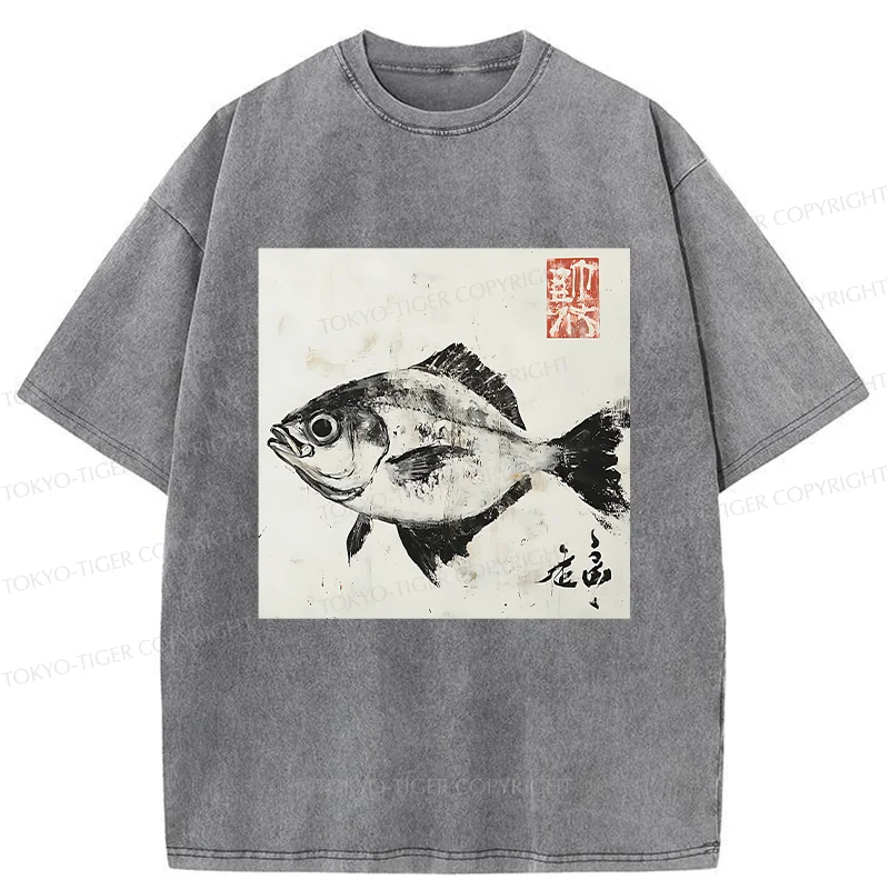 Tokyo-Tiger Vintage Fish Washed T-Shirt