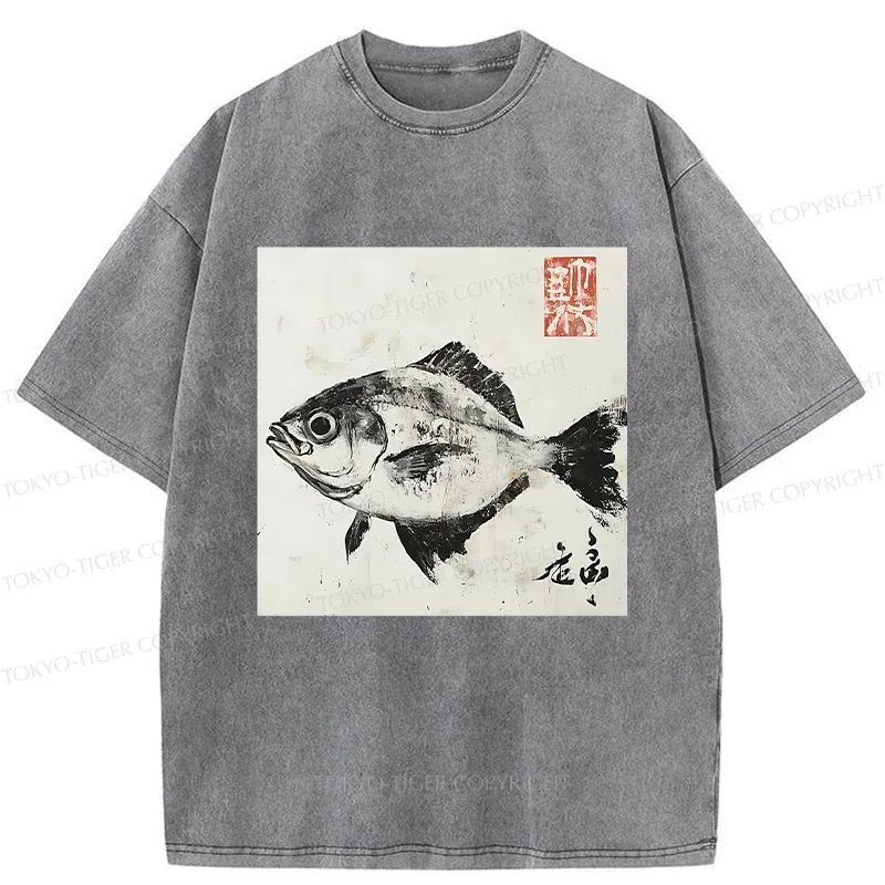 Tokyo-Tiger Vintage Fish Washed T-Shirt