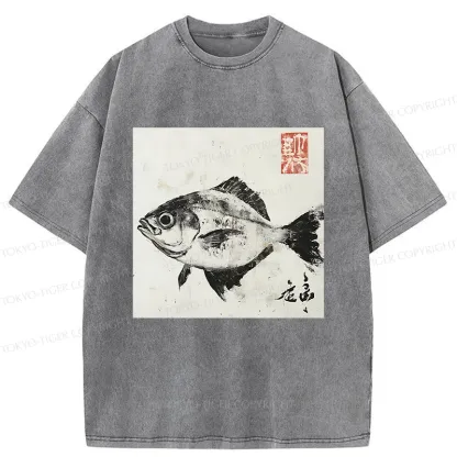 Tokyo-Tiger Vintage Fish Washed T-Shirt