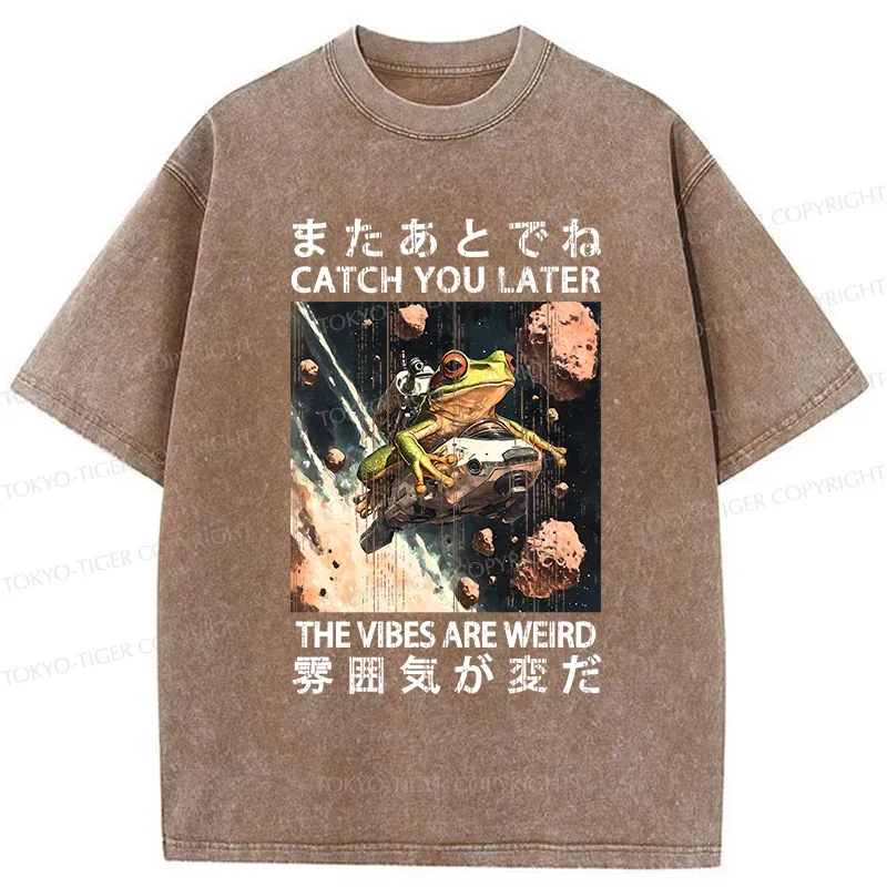 Tokyo-Tiger Frog Astronaut Washed T-Shirt