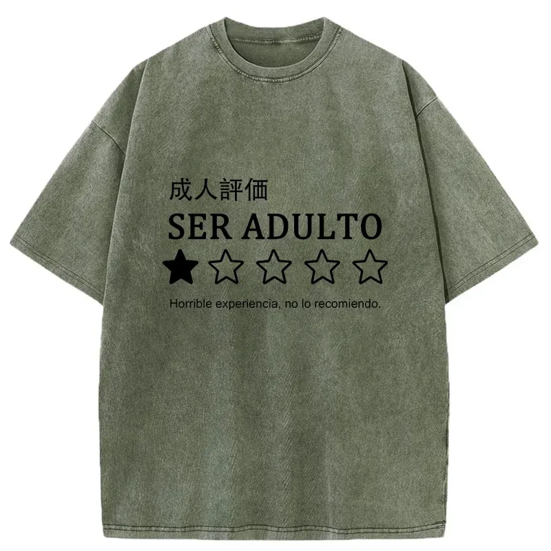 Tokyo-Tiger Adult Reviews Washed T-Shirt