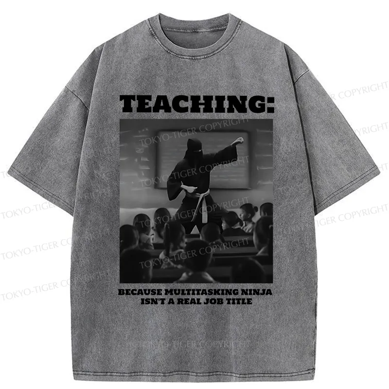 Tokyo-Tiger Ninja Teacher Teaching Washed T-Shirt
