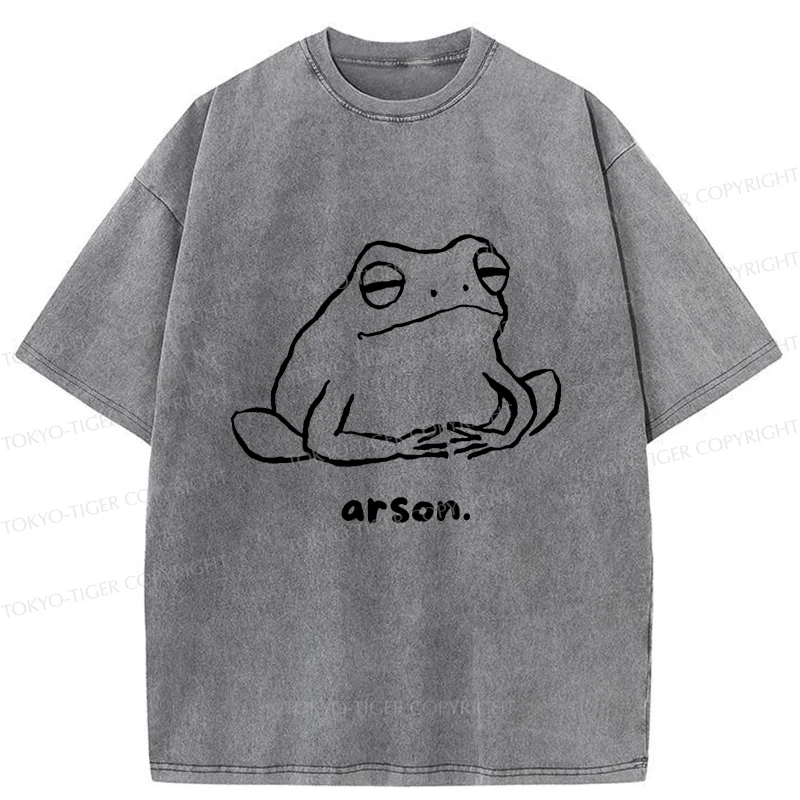 Tokyo-Tiger Japan Arsonist Frog Washed T-Shirt