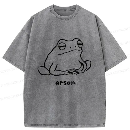 Tokyo-Tiger Japan Arsonist Frog Washed T-Shirt