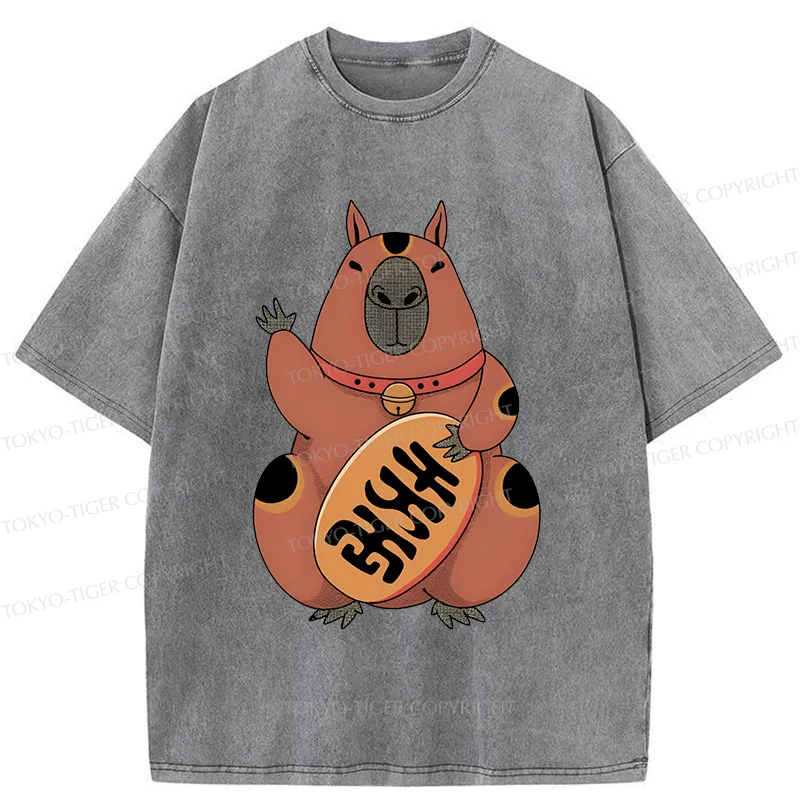 Tokyo-Tiger Lucky Capybara Washed T-Shirt