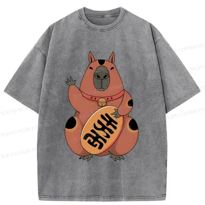 Tokyo-Tiger Lucky Capybara Washed T-Shirt