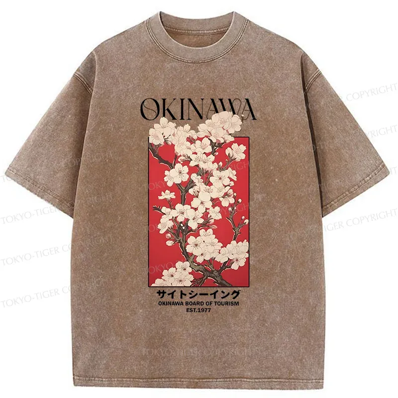 Tokyo-Tiger Okinawa Sakura Washed T-Shirt