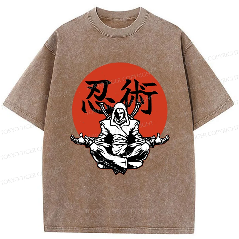 Tokyo-Tiger Japanese Ninjutsu Washed T-Shirt
