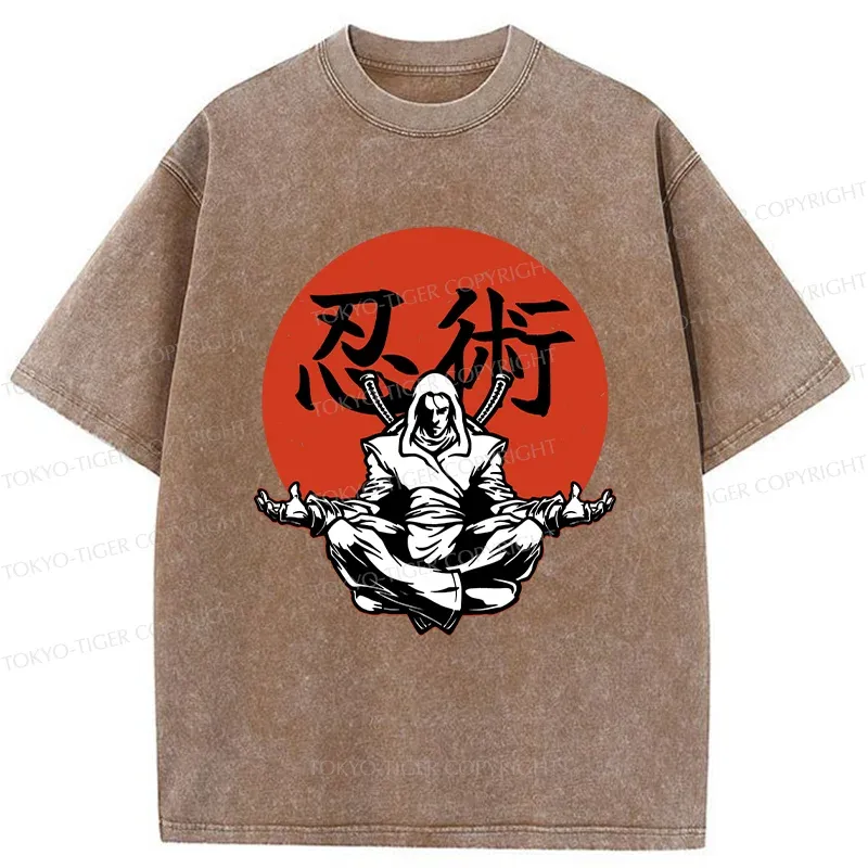 Tokyo-Tiger Japanese Ninjutsu Washed T-Shirt