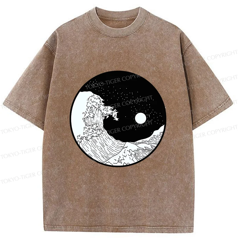 Tokyo-Tiger Tai Chi And Wave Washed T-Shirt