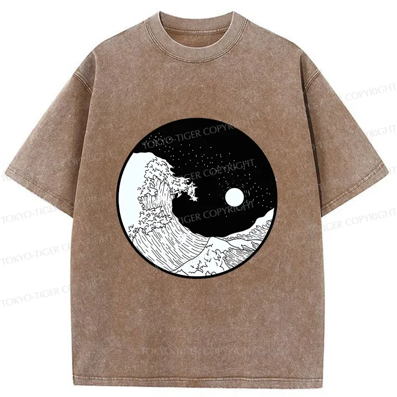 Tokyo-Tiger Tai Chi And Wave Washed T-Shirt