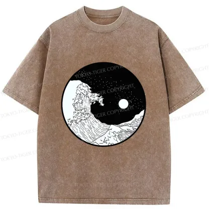 Tokyo-Tiger Tai Chi And Wave Washed T-Shirt