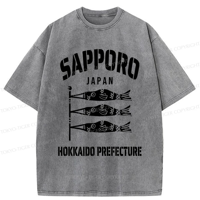 Tokyo-Tiger Sapporo Carp Streamer Washed T-Shirt