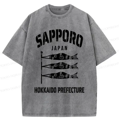 Tokyo-Tiger Sapporo Carp Streamer Washed T-Shirt