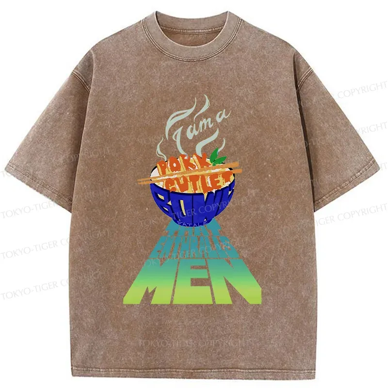 Tokyo-Tiger Fried Pork Cutlet Washed T-Shirt