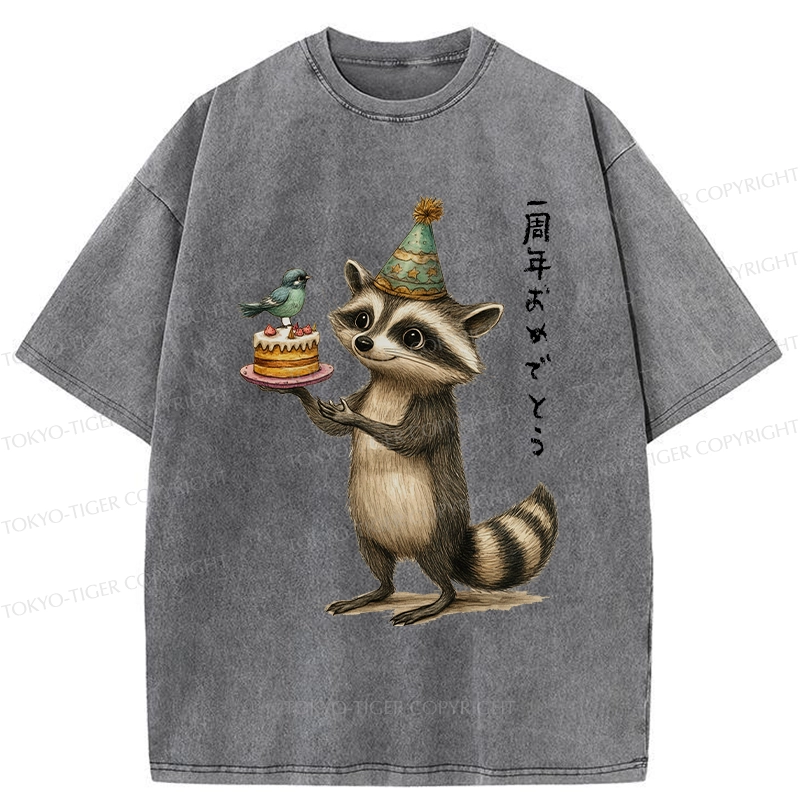 Tokyo-Tiger Happy First Anniversary Washed T-Shirt