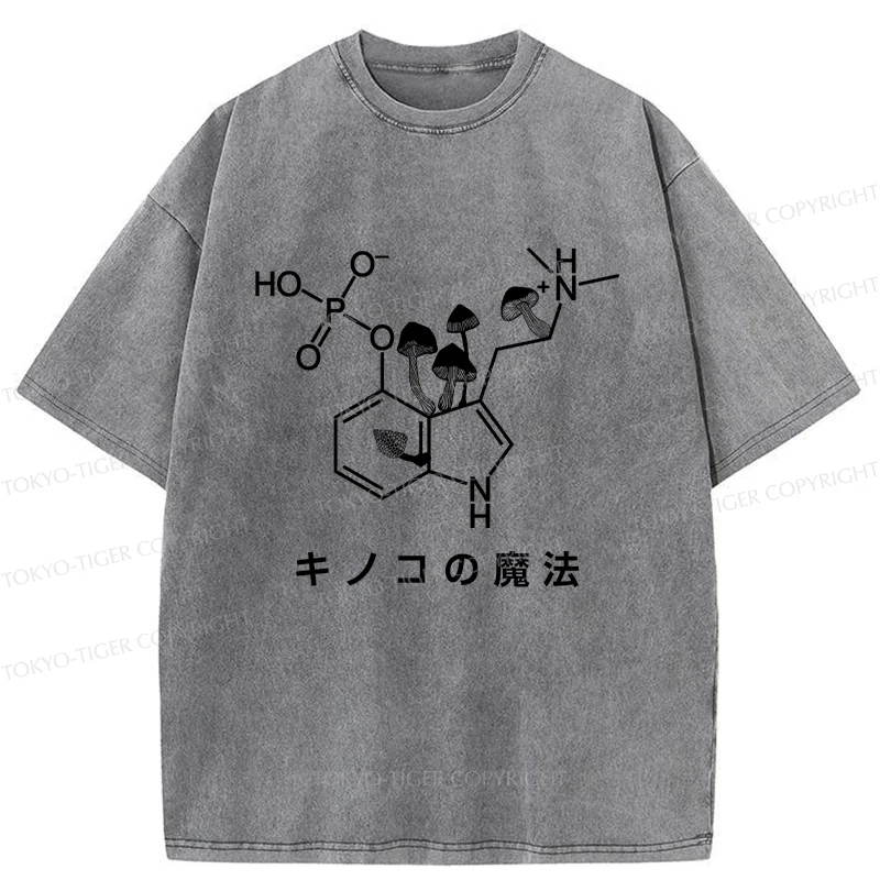 Tokyo-Tiger Magic Of Mushrooms Washed T-Shirt