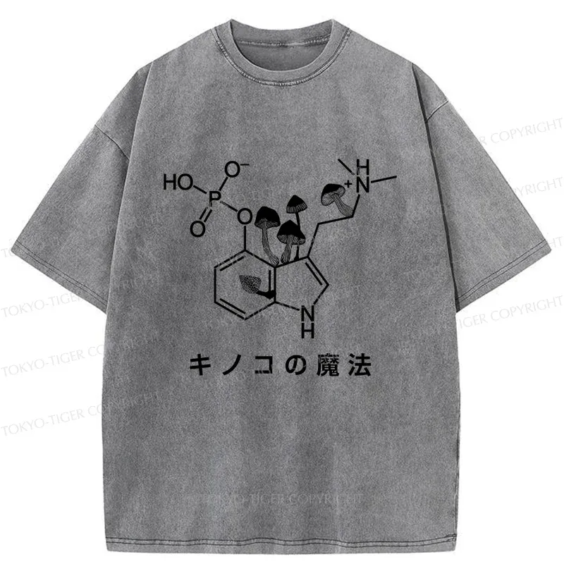 Tokyo-Tiger Magic Of Mushrooms Washed T-Shirt