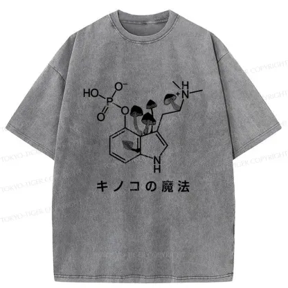 Tokyo-Tiger Magic Of Mushrooms Washed T-Shirt