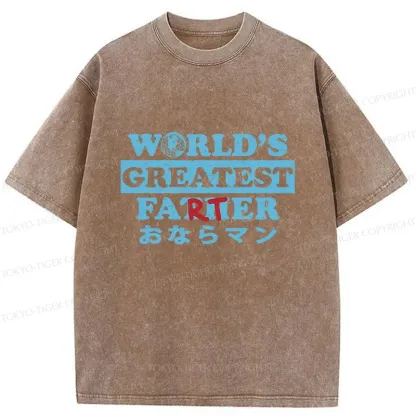Tokyo-Tiger Father's Day Farter Washed T-Shirt