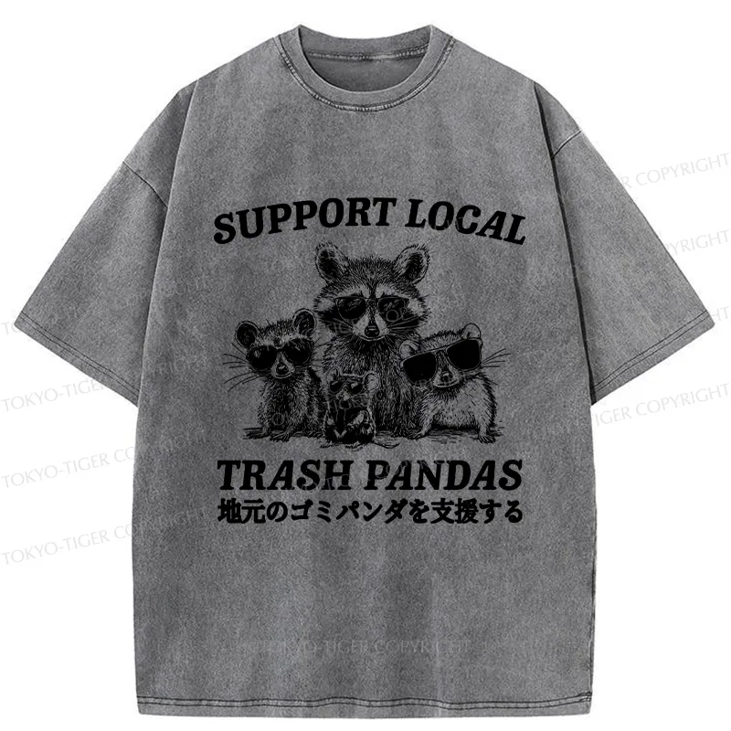 Tokyo-Tiger Trash Pandas Funny Washed T-Shirt