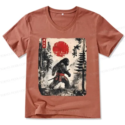 Tokyo-Tiger Japanese Samurai Bigfoot V-Neck Classic T-Shirt