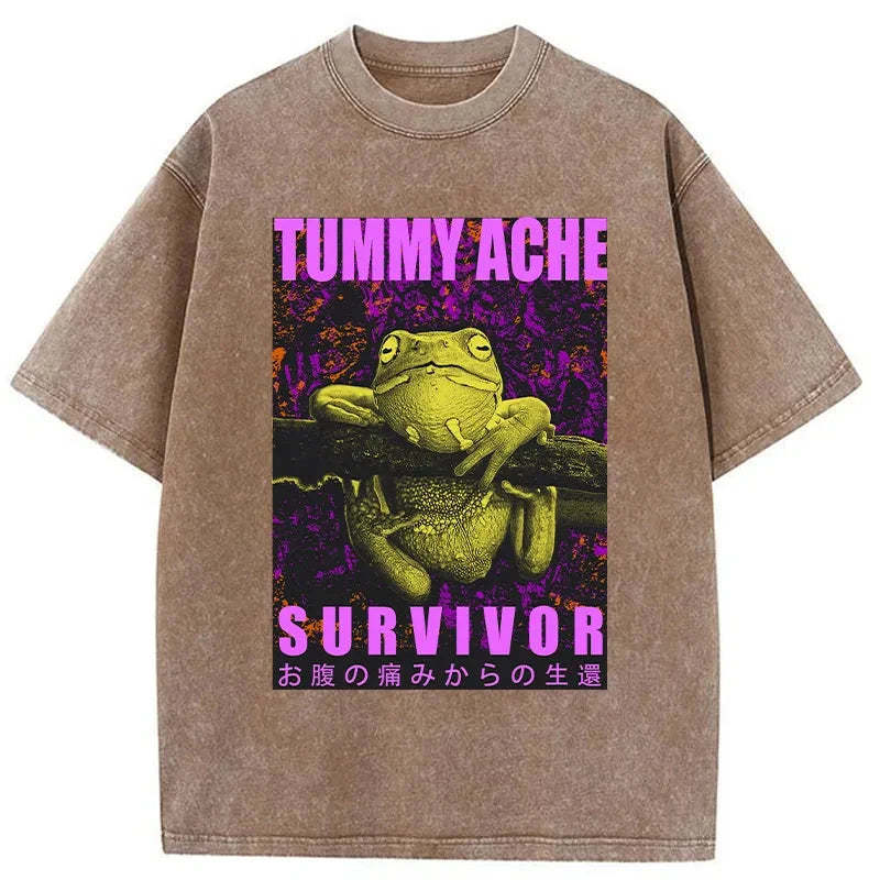 Tokyo-Tiger A Frog With Stomachache Washed T-Shirt