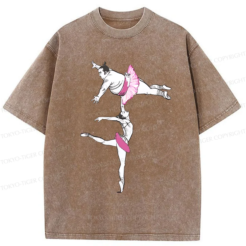 Tokyo-Tiger Elegant Sumo Wrestler Washed T-Shirt