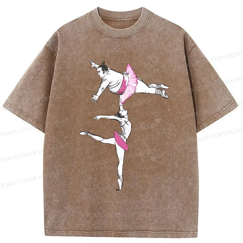 Tokyo-Tiger Elegant Sumo Wrestler Washed T-Shirt