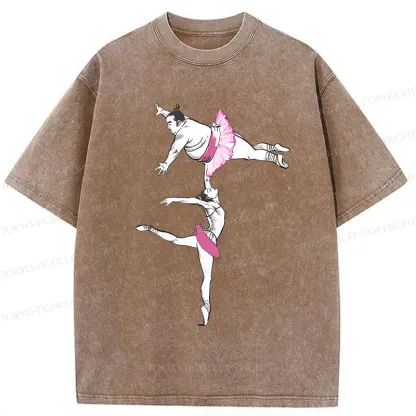 Tokyo-Tiger Elegant Sumo Wrestler Washed T-Shirt