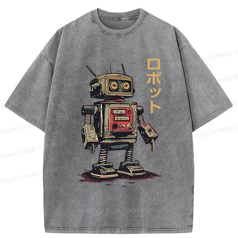 Tokyo-Tiger Japanese Robot Washed T-Shirt