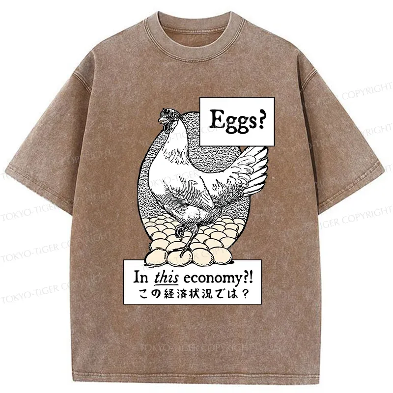 Tokyo-Tiger Funny Eggs Washed T-Shirt