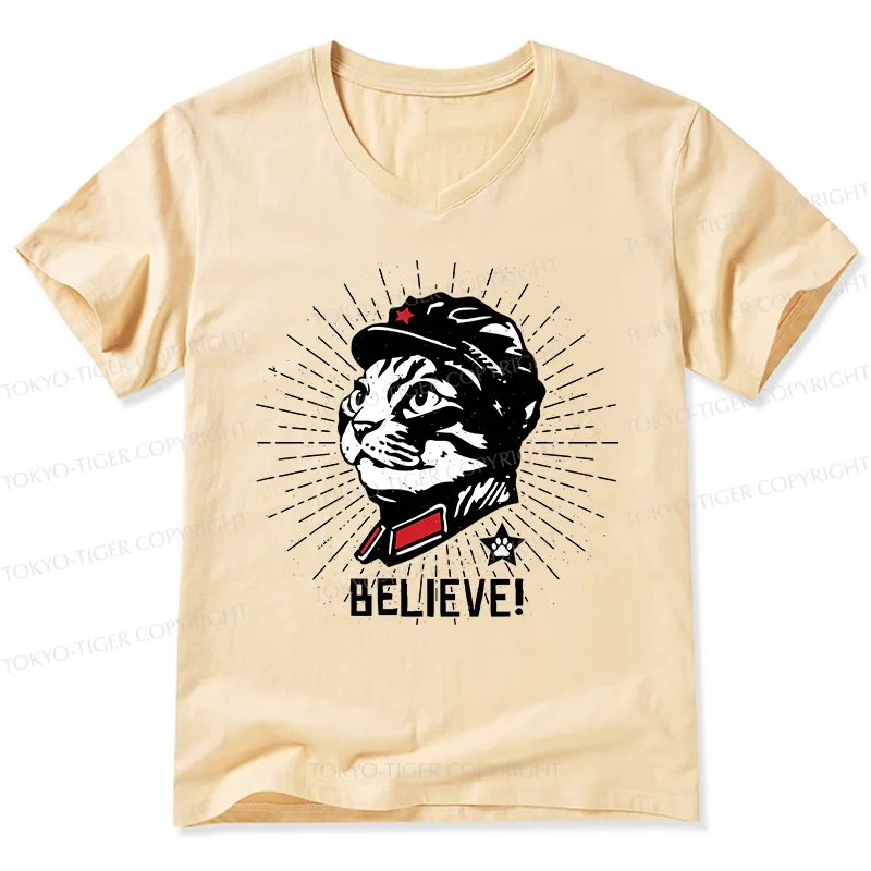 Tokyo-Tiger Trust Cat Chairman V-Neck Classic T-Shirt