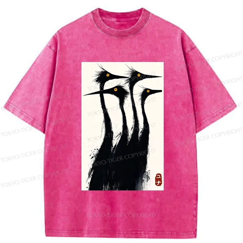Tokyo-Tiger Vintage Japanese Crane Washed T-Shirt