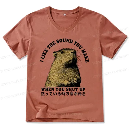 Tokyo-Tiger I Like The Sound Of Silence V-Neck Classic T-Shirt