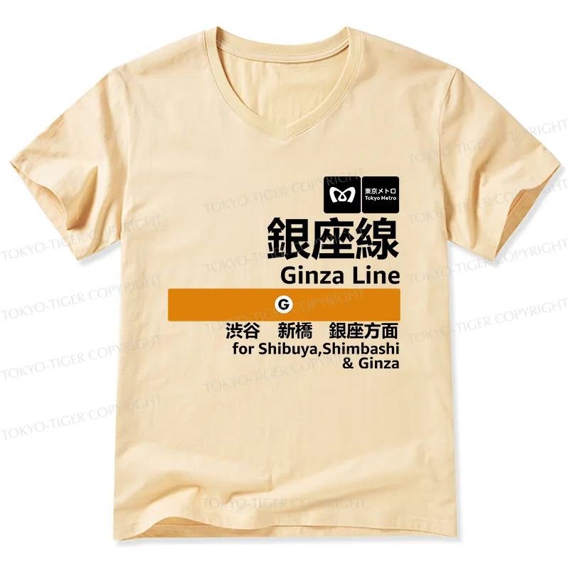 Tokyo-Tiger Ginza Line Japan V-Neck Classic T-Shirt