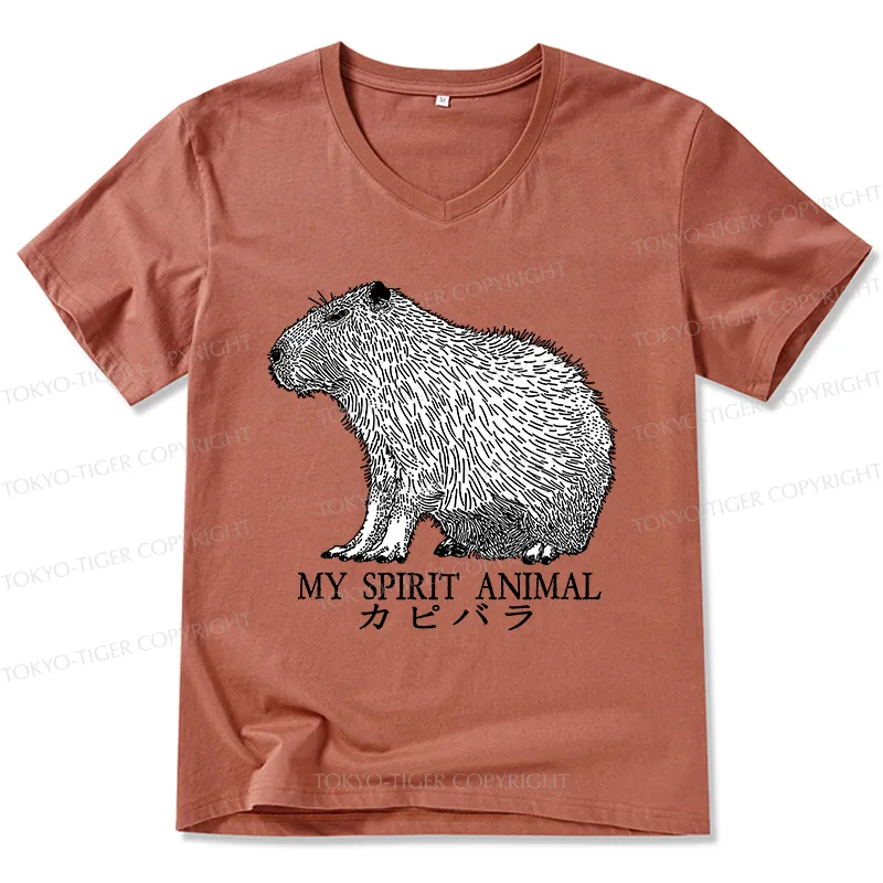 Tokyo-Tiger Capybara Spirit V-Neck Classic T-Shirt