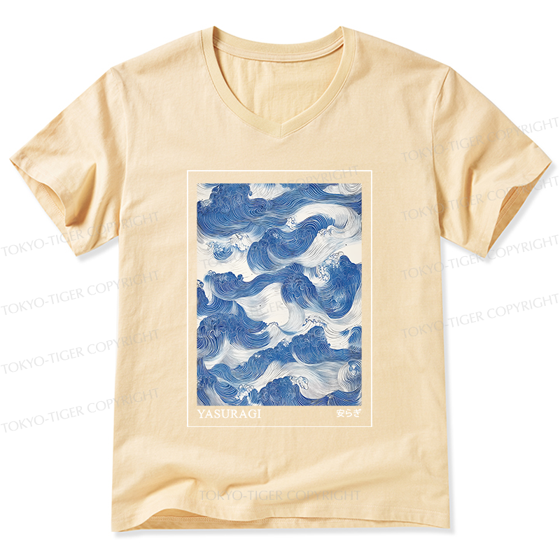 Tokyo-Tiger Japanese Retro Art Wave V-Neck Classic T-Shirt