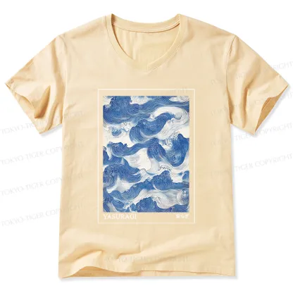 Tokyo-Tiger Japanese Retro Art Wave V-Neck Classic T-Shirt