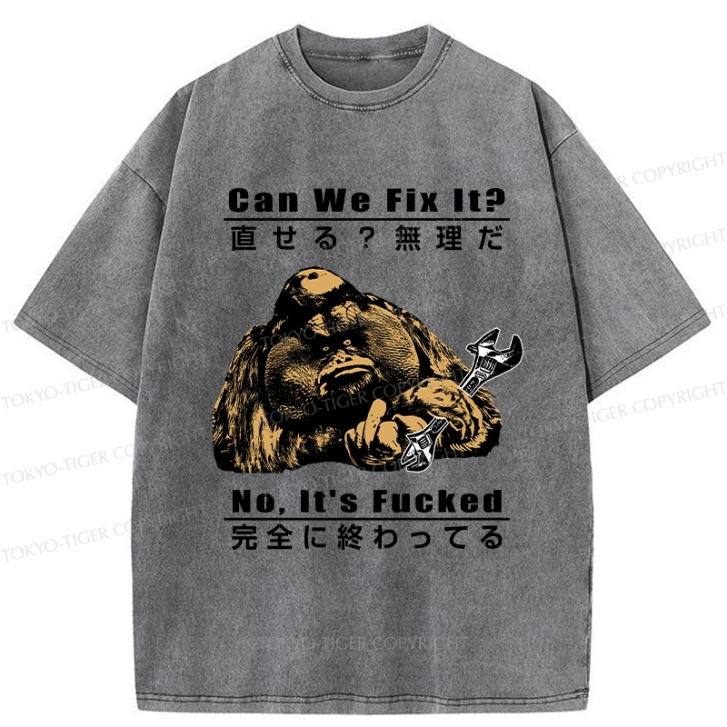 Tokyo-Tiger Can The Orangutans Fix It Washed T-Shirt