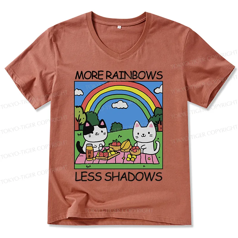 Tokyo-Tiger More Rainbows Less Shadows V-Neck Classic T-Shirt Sale