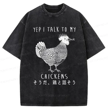 Tokyo-Tiger Dirty Talking Chicken Washed T-Shirt