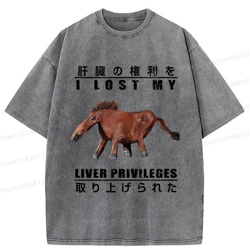 Tokyo-Tiger I Lost My Liver Privileges Washed T-Shirt