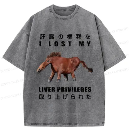 Tokyo-Tiger I Lost My Liver Privileges Washed T-Shirt