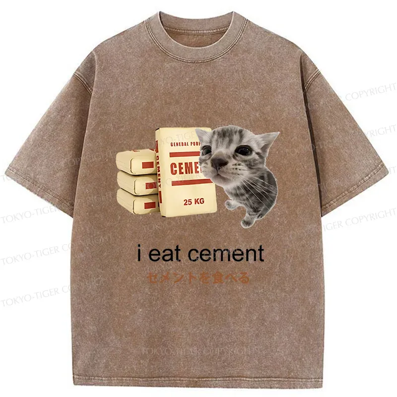 Tokyo-Tiger Funny Cat Meme Washed T-Shirt