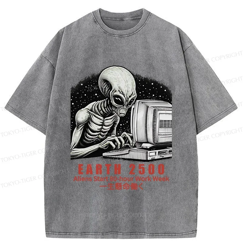 Tokyo-Tiger Alien Work Washed T-Shirt