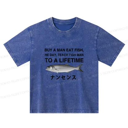 Tokyo-Tiger Funny To A Lifetime Kids Washed T-Shirt
